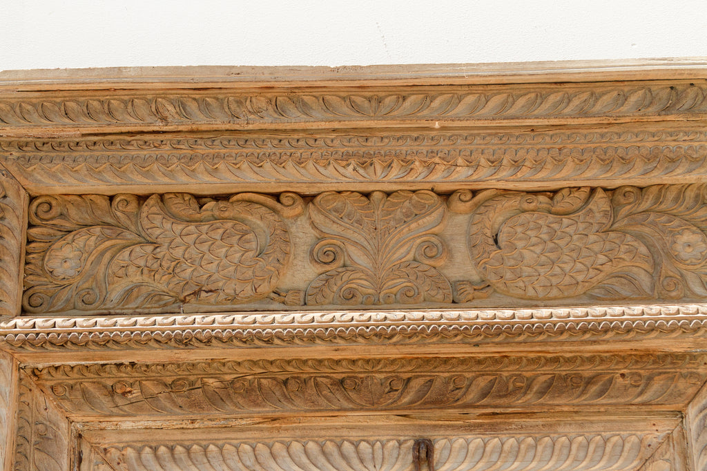 Massive Heavily Carved Antique Thar Desert Entrance Door