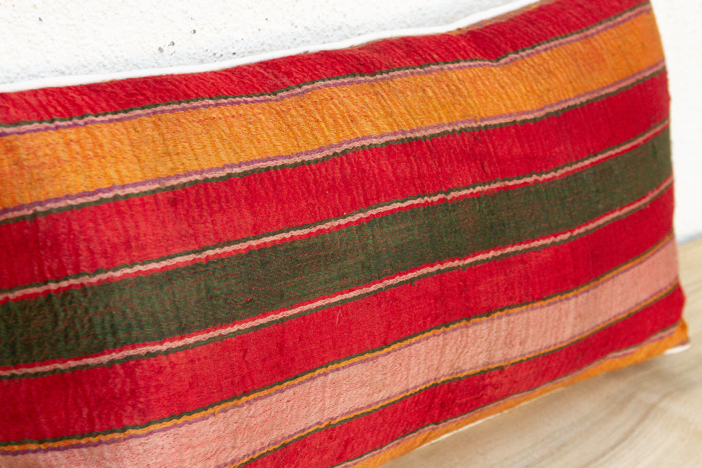 Patan Striped Mashru Lumbar Pillow (Trade)
