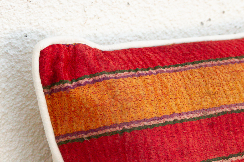 Patan Striped Mashru Lumbar Pillow (Trade)