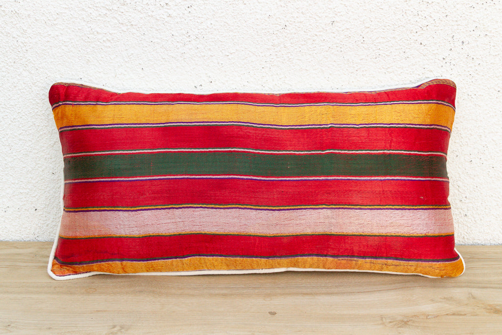 Kora Striped Mashru Lumbar Pillow