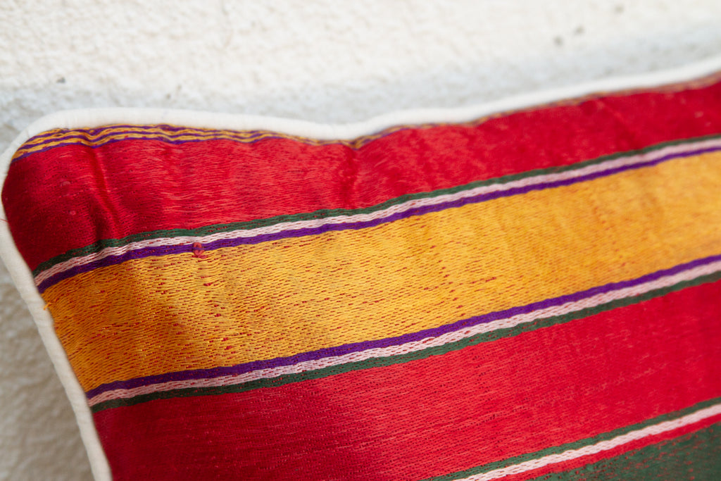 Kora Striped Mashru Lumbar Pillow