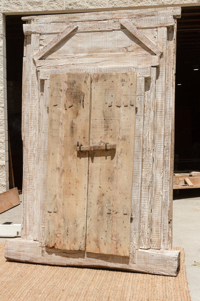 Massive Heavily Carved Antique Thar Desert Entrance Door