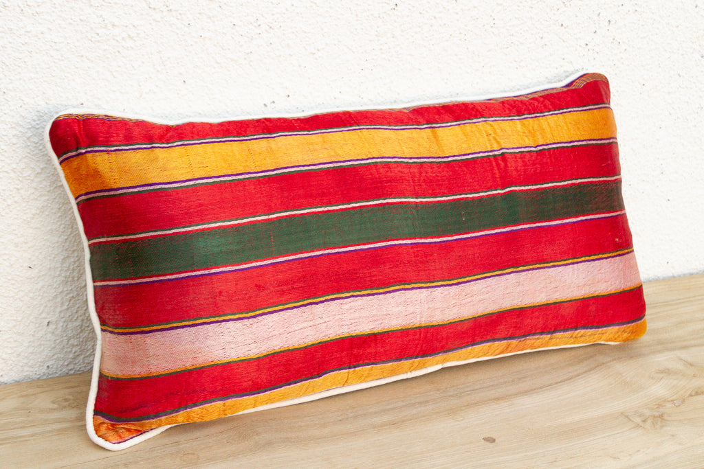 Kora Striped Mashru Lumbar Pillow