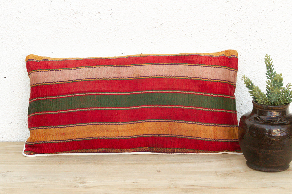 Sayla Striped Mashru Lumbar Pillow