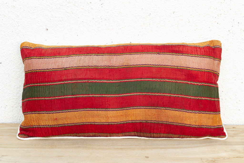 Sayla Striped Mashru Lumbar Pillow