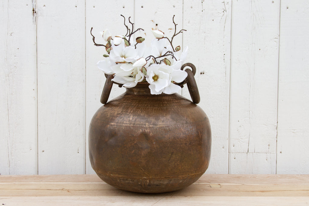 brass pot planter Rare Antique Polished Brass Planter– DE-COR