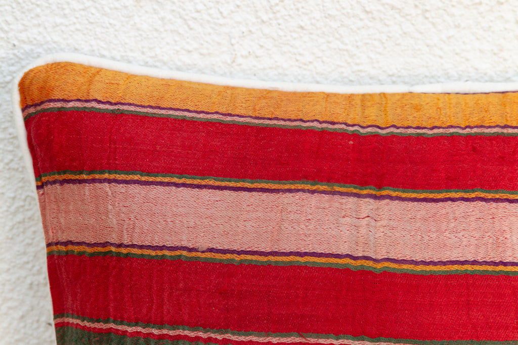 Zarina Striped Mashru Lumbar Pillow (Trade)