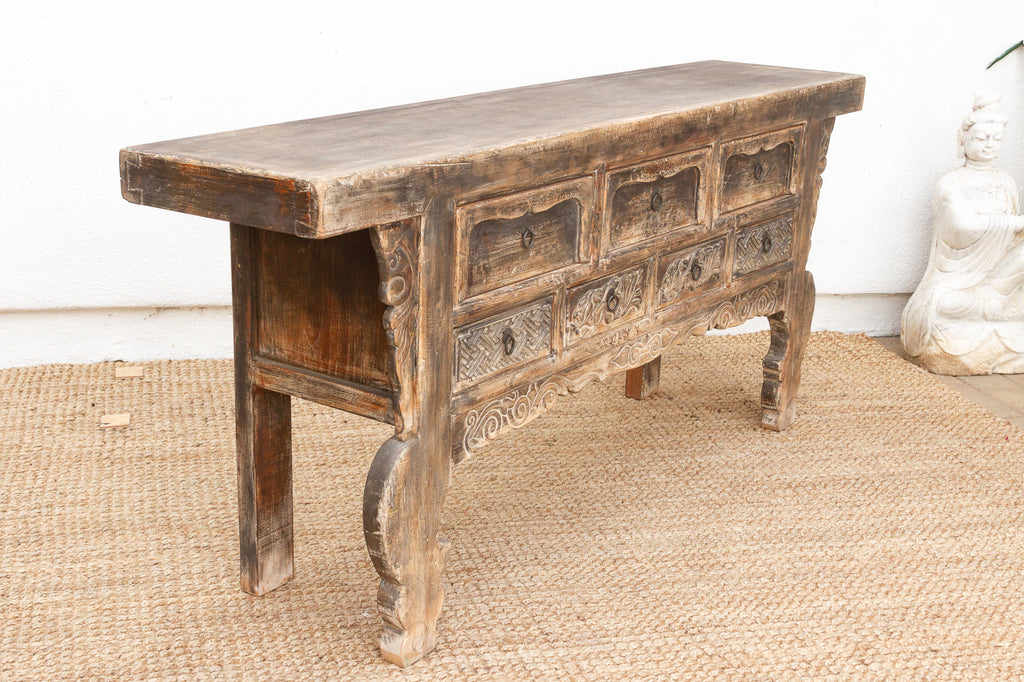Oriental Sanctuary, Antique Carved Altar Table (Trade)