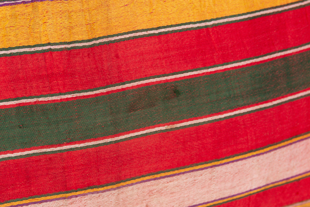 Kamala Striped Gujarati Mashru Lumbar Pillow (Trade)