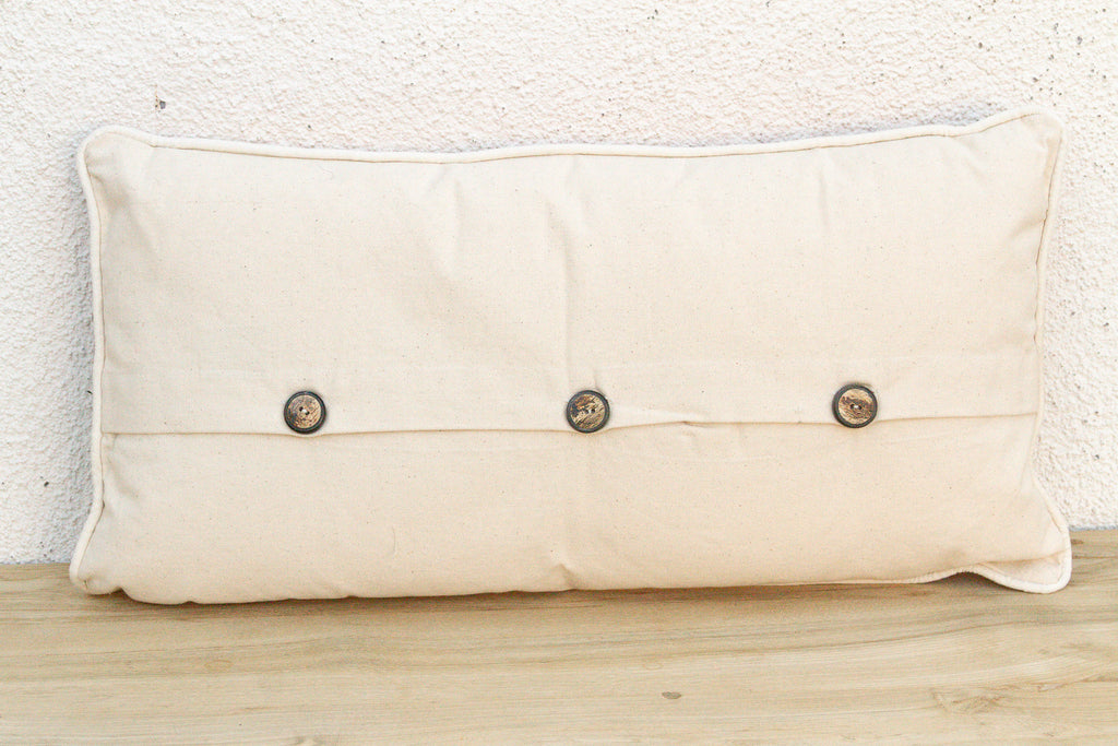 Kamala Striped Gujarati Mashru Lumbar Pillow (Trade)