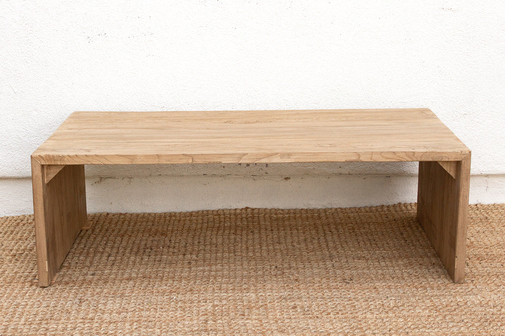 Reclaimed Elm Rustic Modern Waterfall Coffee Table (Trade)