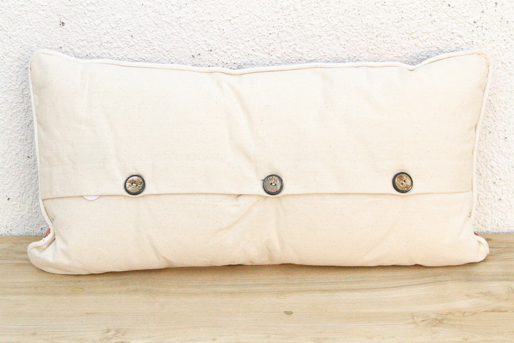 Gulbadan Striped Gujarati Mashru Lumbar Pillow (Trade)