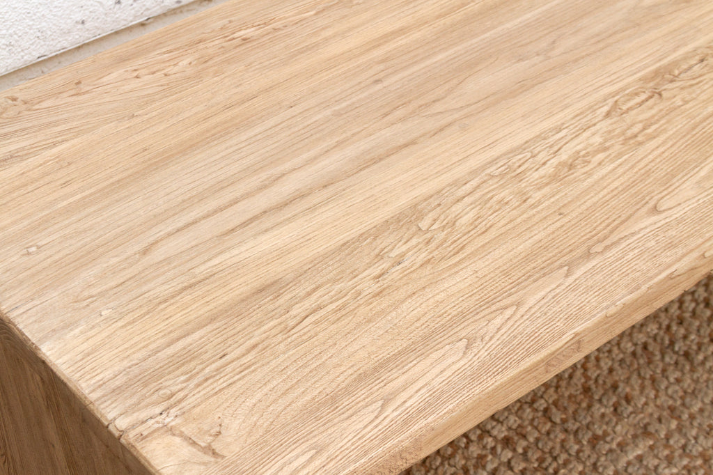 Reclaimed Elm Rustic Modern Waterfall Coffee Table (Trade)