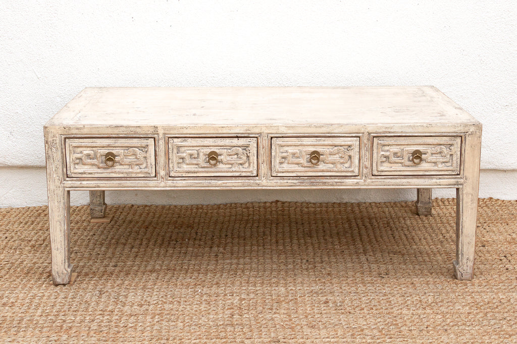 Ming Style Coffee Table w/ Ancestral Carvings