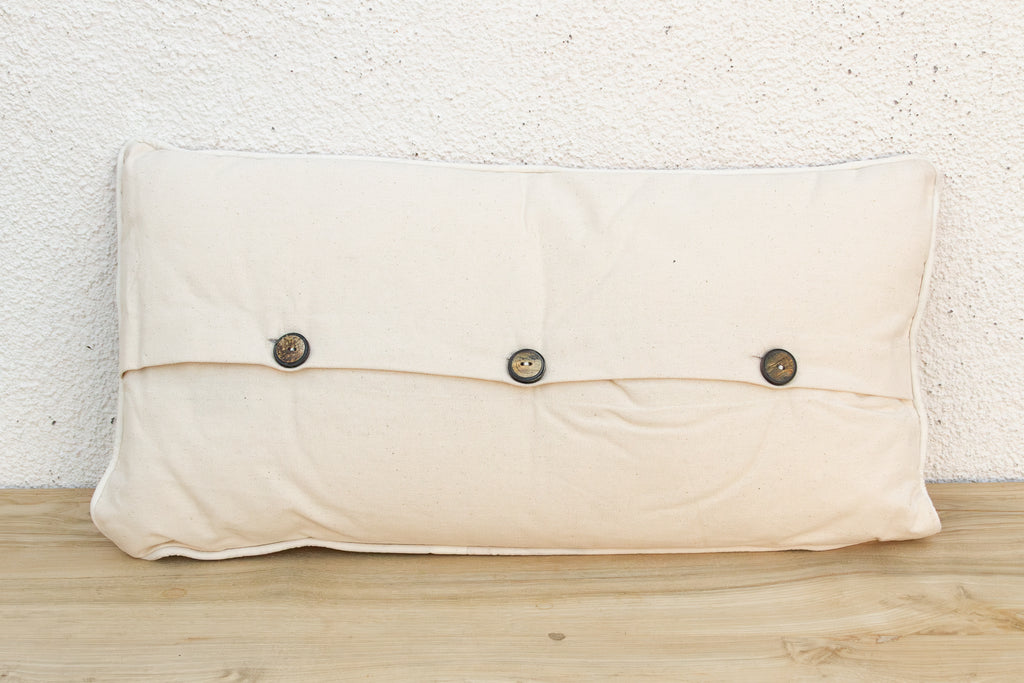 Mira Striped Gujarati Mashru Lumbar Pillow (Trade)