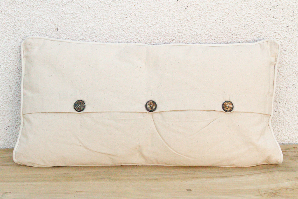 Rahi Striped Gujarati Mashru Lumbar Pillow