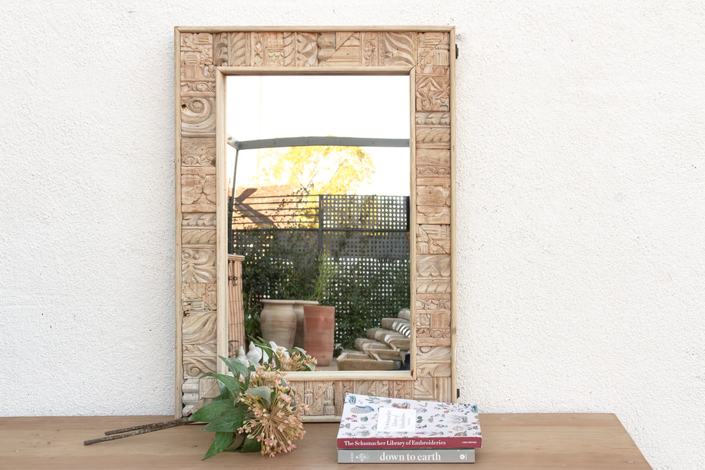 Rustic Bohemian Bleached Wood Mirror (Trade)
