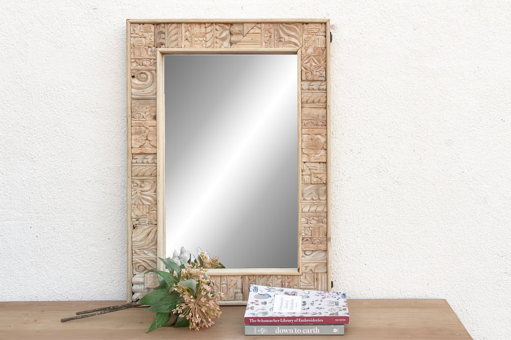 Rustic Bohemian Bleached Wood Mirror (Trade)
