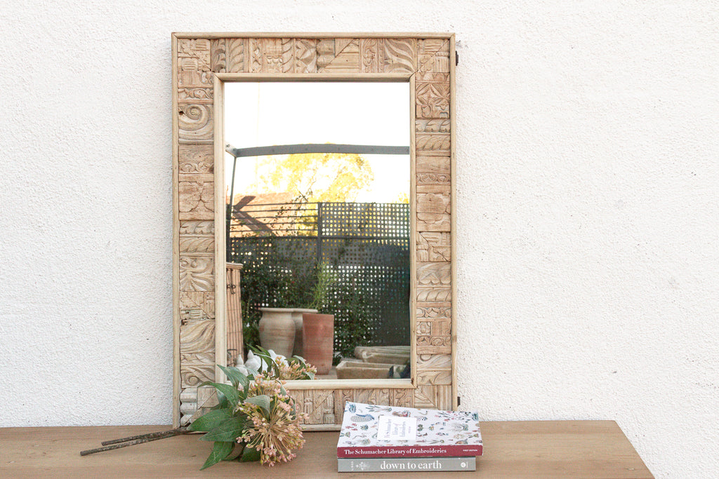 Rustic Bohemian Bleached Wood Mirror (Trade)