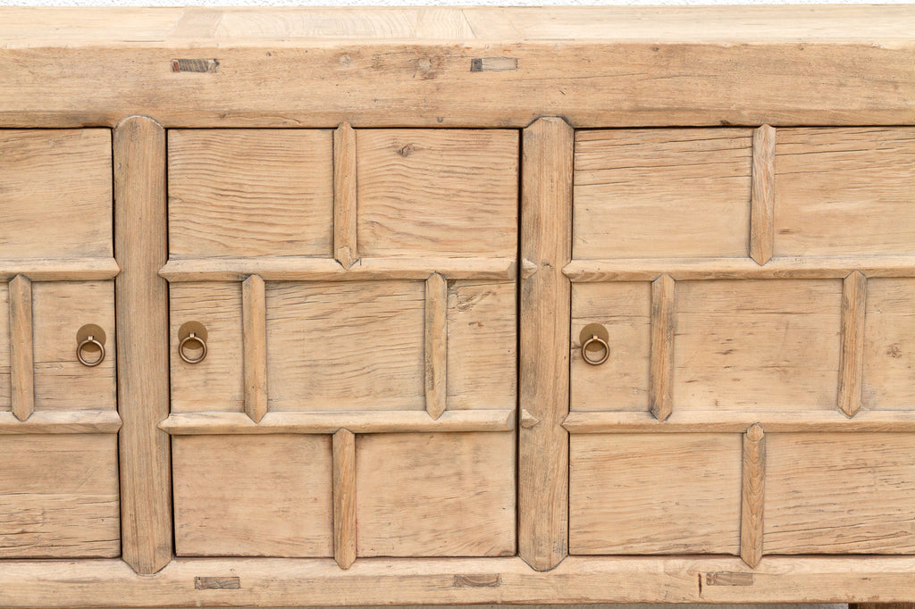 Rustic Bleached Wood 3-Door Grain Cabinet (Trade)