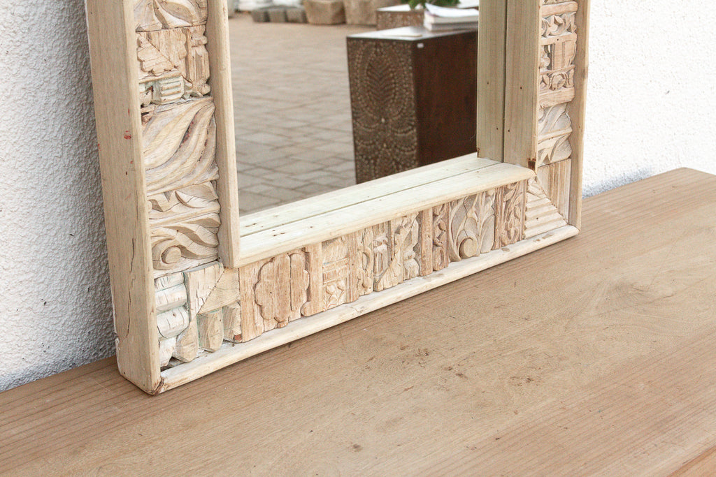 Rustic Bohemian Bleached Wood Mirror (Trade)