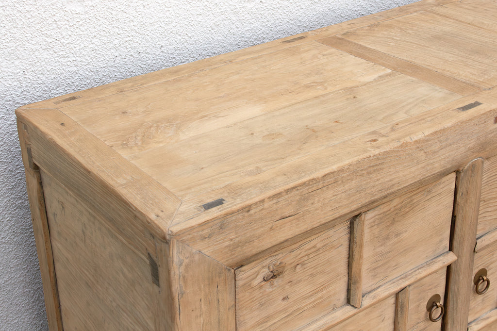 Rustic Bleached Wood 3-Door Grain Cabinet (Trade)