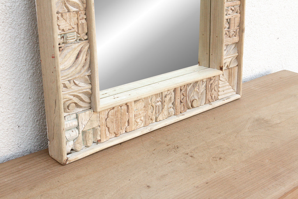 Rustic Bohemian Bleached Wood Mirror (Trade)