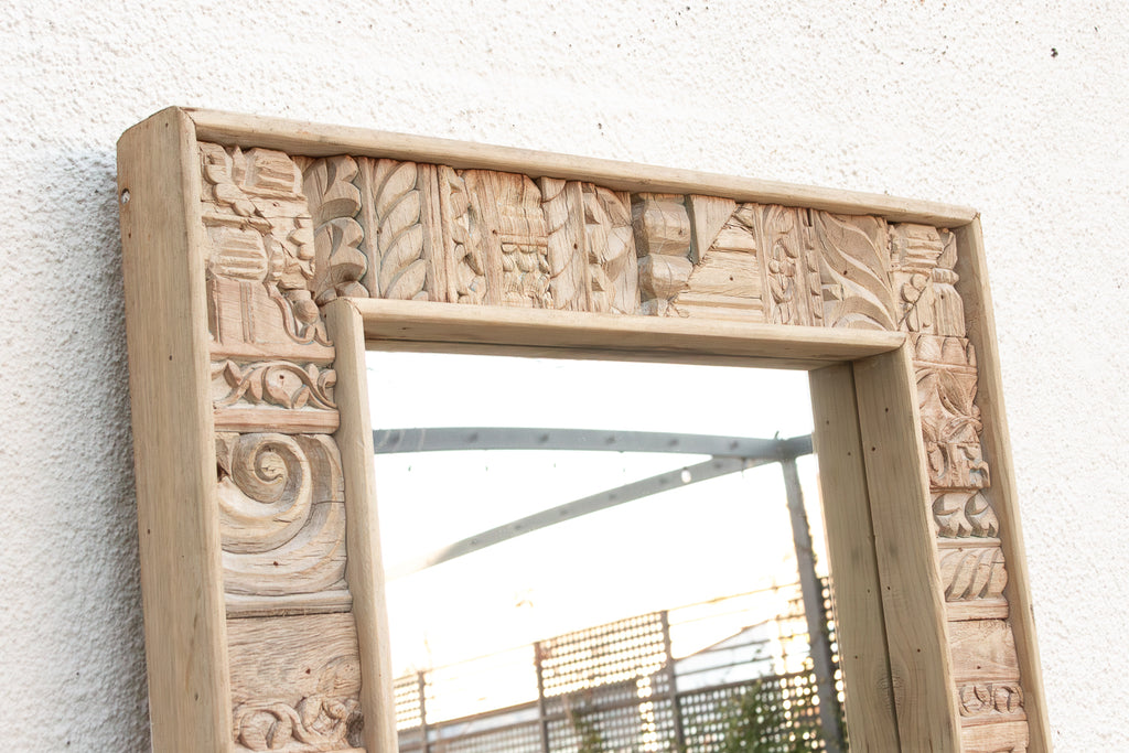 Rustic Bohemian Bleached Wood Mirror (Trade)