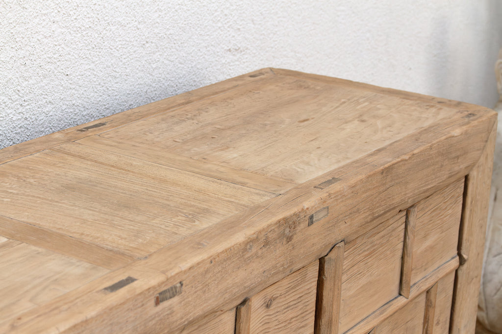 Rustic Bleached Wood 3-Door Grain Cabinet (Trade)