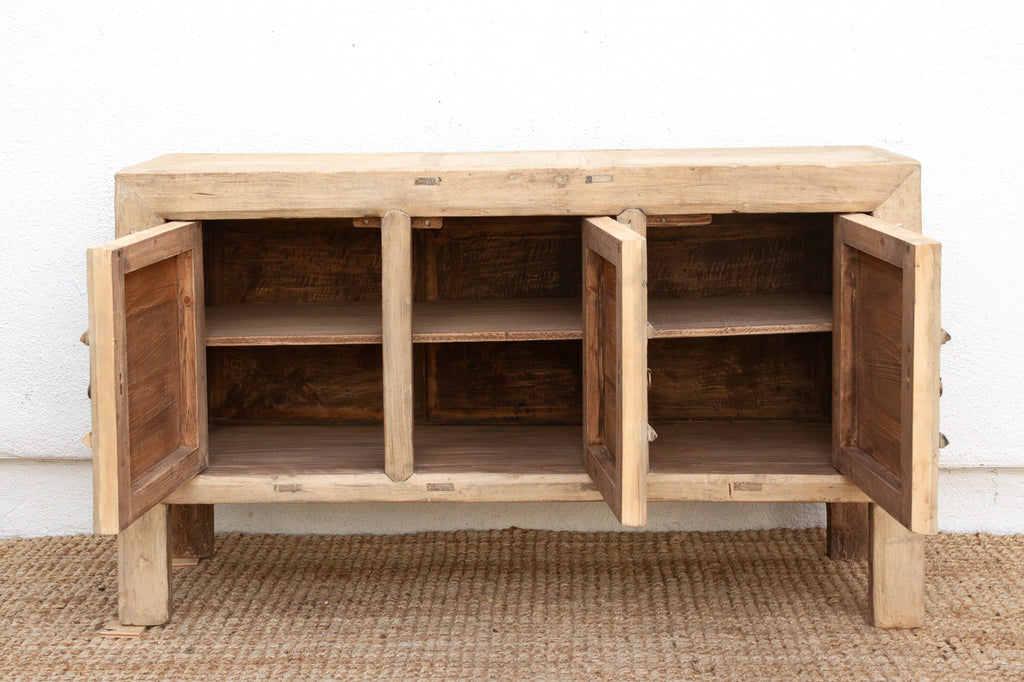 Rustic Bleached Wood 3-Door Grain Cabinet (Trade)