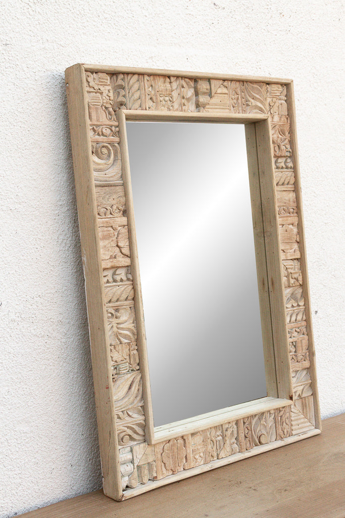 Rustic Bohemian Bleached Wood Mirror (Trade)
