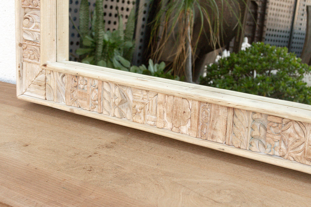 Rustic Bohemian Bleached Wood Mirror (Trade)