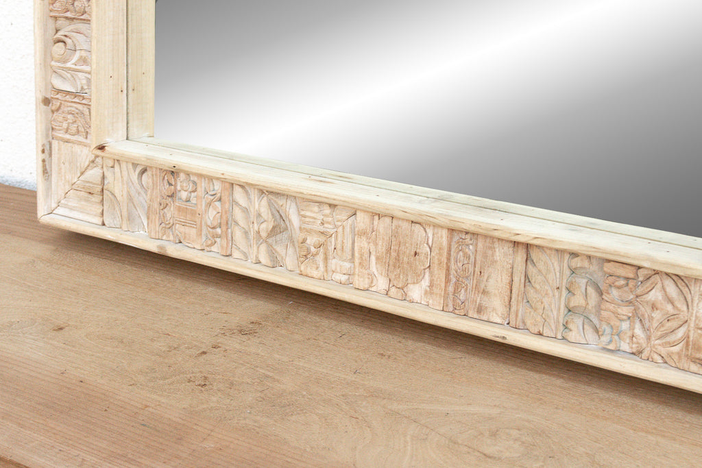 Rustic Bohemian Bleached Wood Mirror (Trade)