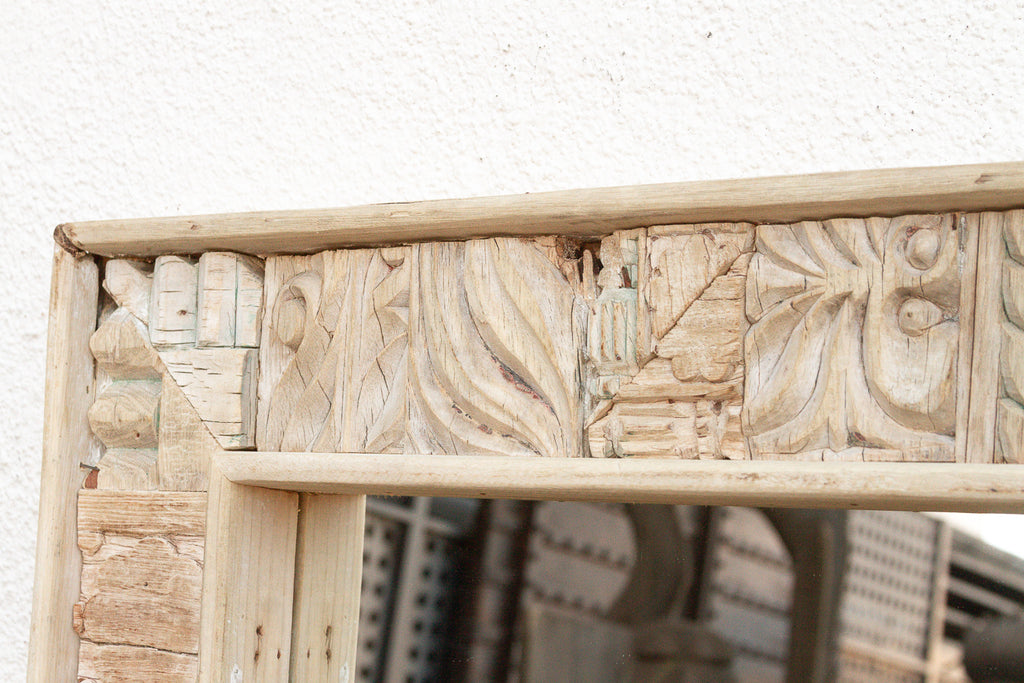 Rustic Bohemian Bleached Wood Mirror (Trade)