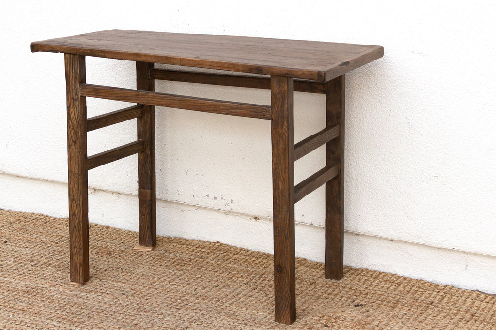 Reconstructed Rustic Warm Walnut Finish Console