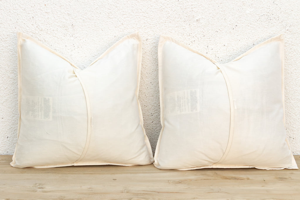 Pair of Ambi Ivory Paisley Pillow Covers (Trade)