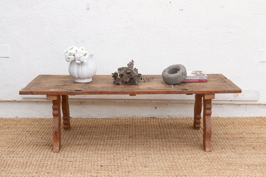 Antique Oxidized Teak South India Coffee Table (Trade)