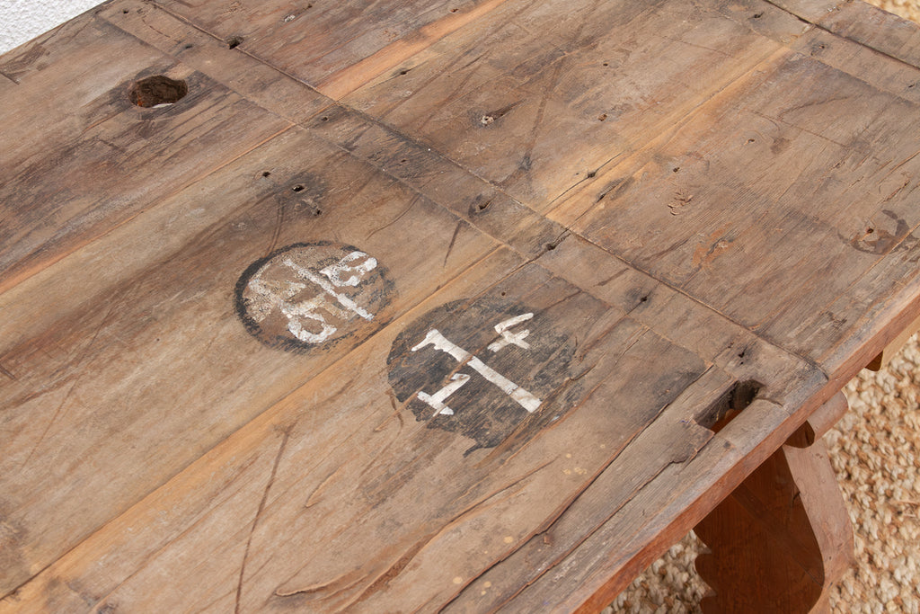 Antique Oxidized Teak South India Coffee Table (Trade)