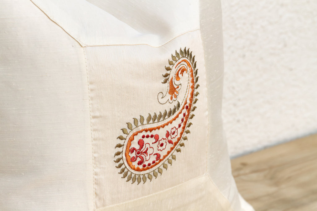 Amra Ivory Paisley Pillow Cover