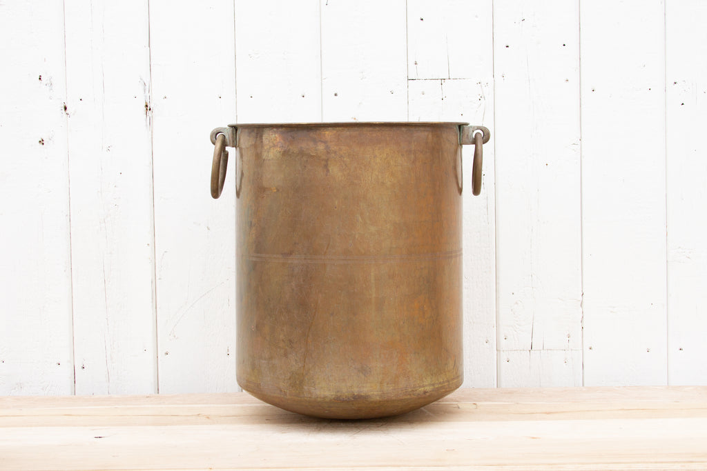 Large Polished Brass Indian Pot