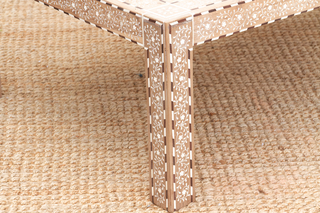 Rare Finely Inlay Geometric Lattice Coffee Table