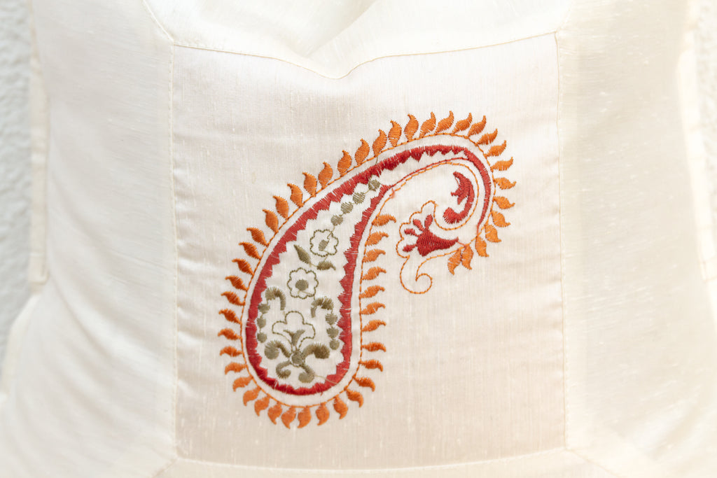 Ira Ivory Paisley Pillow Cover