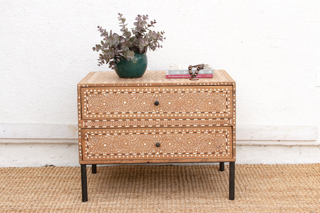 One-Of-A-Kind Heritage Inlay Chest of 2 Drawers (Trade)