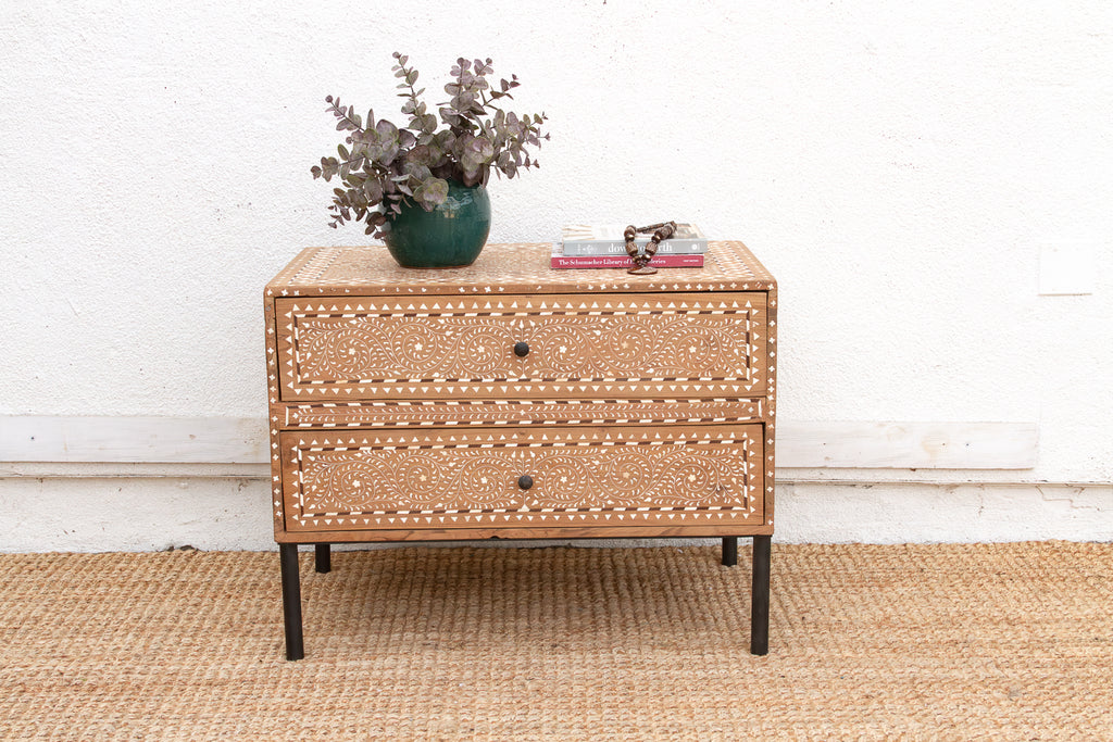 One-Of-A-Kind Heritage Inlay Chest of 2 Drawers (Trade)