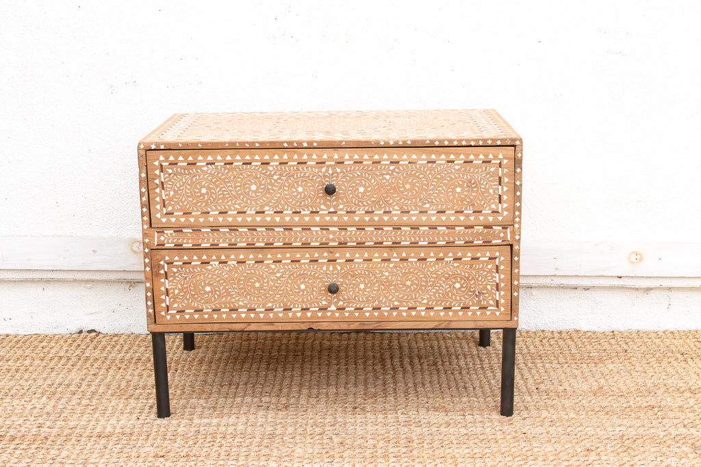 One-Of-A-Kind Heritage Inlay Chest of 2 Drawers (Trade)