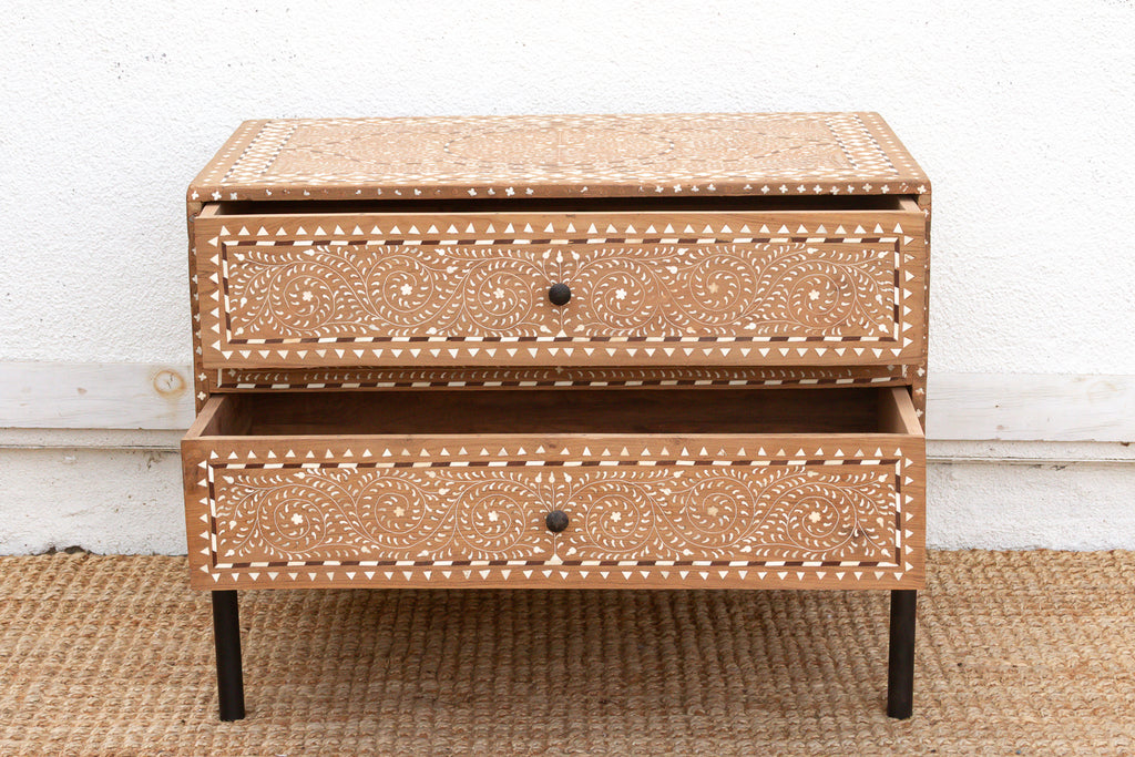 One-Of-A-Kind Heritage Inlay Chest of 2 Drawers (Trade)