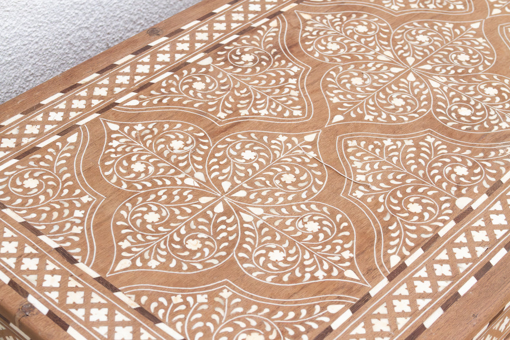 Heirloom 19th Century Inlay Chest w/Drop Down Door