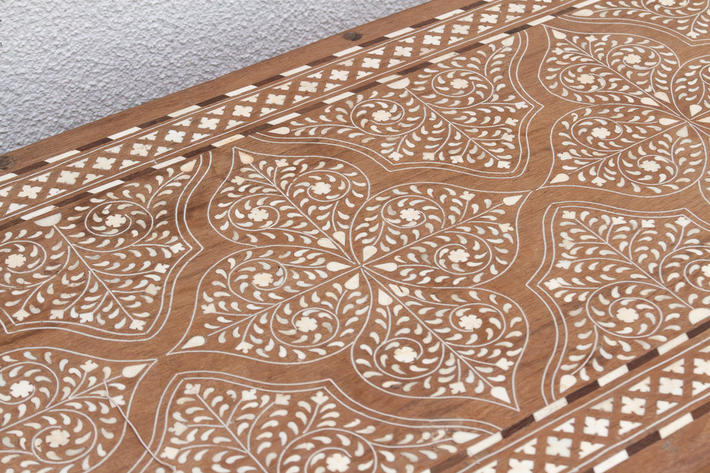 Heirloom 19th Century Inlay Chest w/Drop Down Door