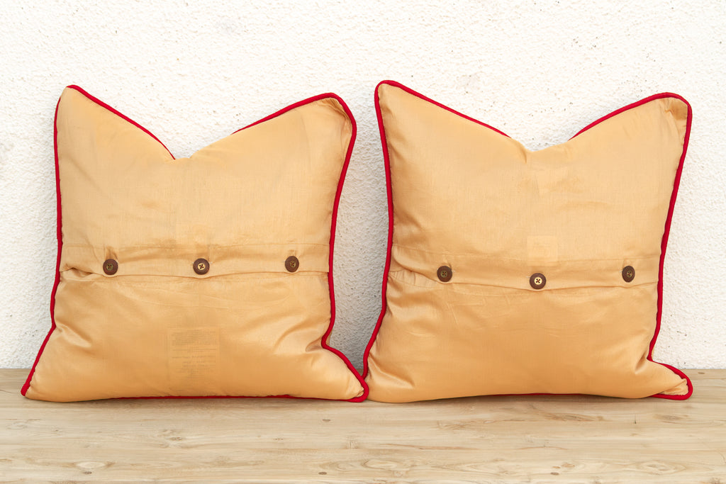 Pair of Gold Zardozi Pillows