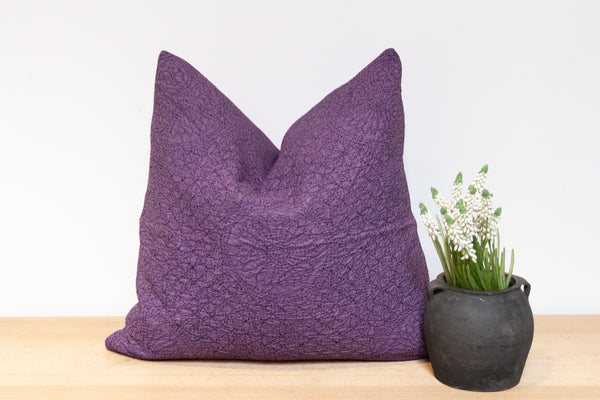 Eggplant Hand-Stitched Pillow Cover